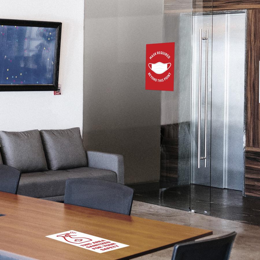 Avery&reg; Surface Safe THIS AREA SANITIZED Decals - 15 / Pack - This Area Sanitized Print/Message - Rectangular Shape - Water Resistant, Pre-printed, Chemical Resistant, Abrasion Resistant, Tear Resi. Picture 4