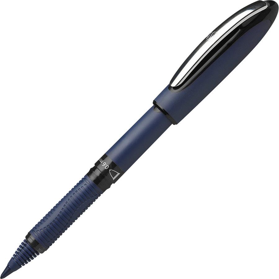 Schneider One Business Rollerball - Medium Pen Point - 0.6 mm Pen Point Size - Black - Black, Dark Blue Barrel - 10 / Pack. Picture 4