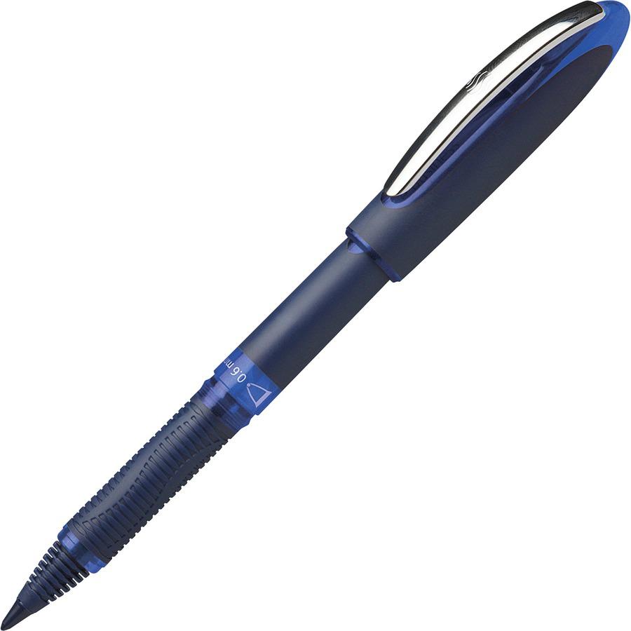 Schneider One Business Rollerball - Medium Pen Point - 0.6 mm Pen Point Size - Blue - Blue, Dark Blue Barrel - 10 / Pack. Picture 4
