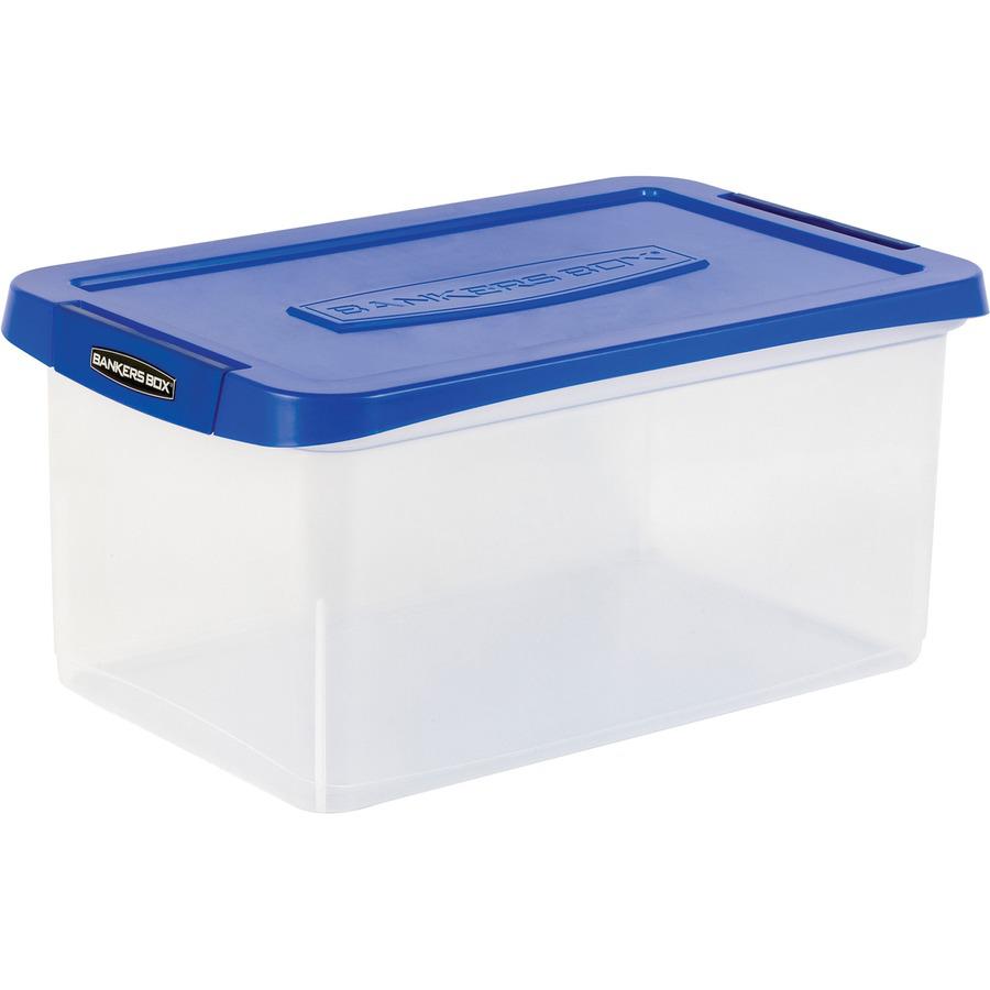 Bankers Box Heavy-Duty File Box - External Dimensions: 14.2" Width x 22.4" Depth x 10.6" Height - Media Size Supported: Letter 8.50" x 11" - Lid Lock Closure - Stackable - Plastic, Polypropylene - Cle. Picture 6