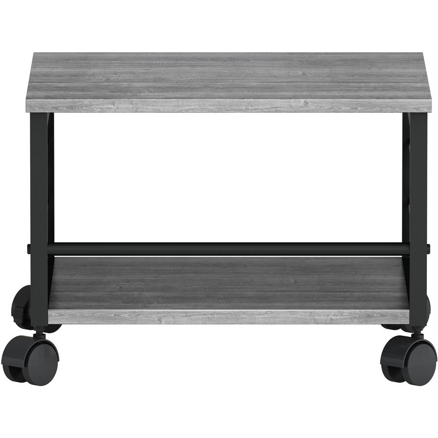 Lorell Underdesk Mobile Machine Stand - 150 lb Load Capacity - 13.2" Height x 18.7" Width x 15.7" Depth - Desk - Powder Coated - Metal, Laminate, Polyvinyl Chloride (PVC) - Charcoal, Black. Picture 5