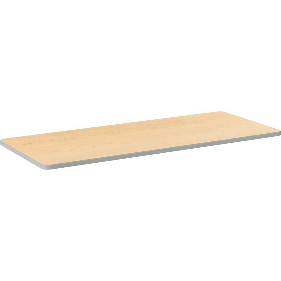 HON Build Series Rectangular Tabletop - Rectangle Top - 25" to 34" Adjustment x 60" Width x 24" Depth - Natural Maple. Picture 4