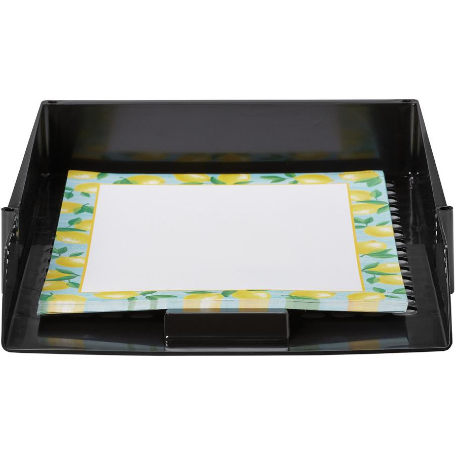 Deflecto AntiMicrobial Industrial Front-Load Tray - 2.4" Height x 10.8" Width x 13.8" DepthDesktop - Antimicrobial, Lightweight, Mildew Resistant, Front Loading - Black - Polystyrene. Picture 10
