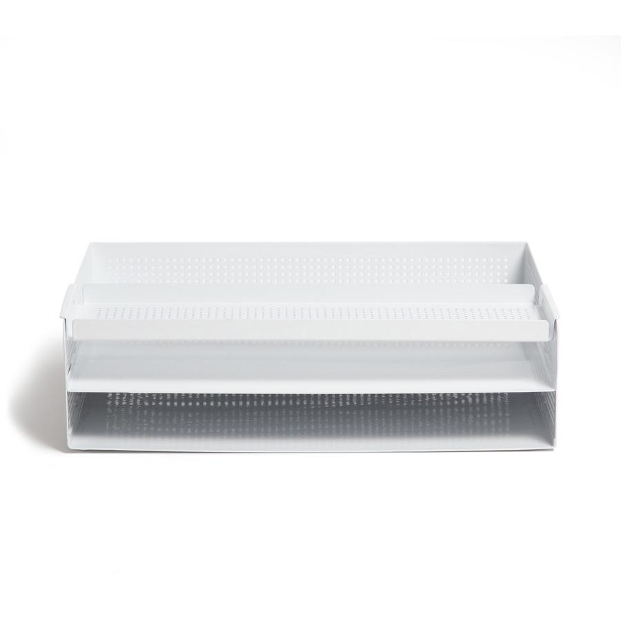 U Brands Perforated Paper Tray - Durable - White - Metal - 1 Each. Picture 10