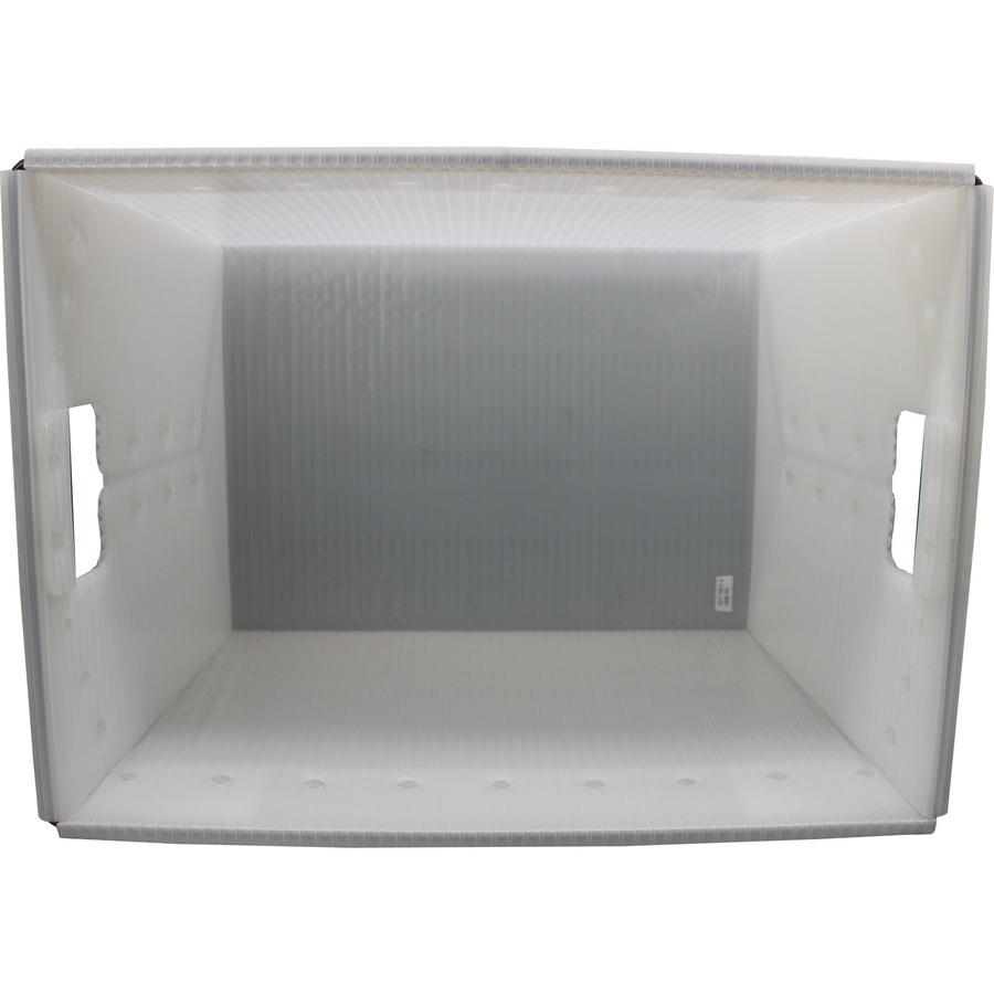 Flipside Translucent Plastic Storage Postal Tote - External Dimensions: 13.3" Width x 11.6" Depth x 18.3" Height - Lid Closure - Plastic - Translucent - For Storage, Moving - 2 / Pack. Picture 8