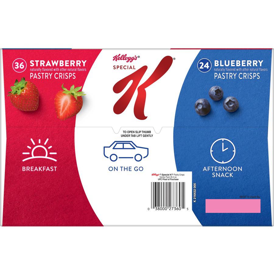 Special K Pastry Crisps - Individually Wrapped - Strawberry, Blueberry - 0.88 oz - 60 / Box. Picture 8