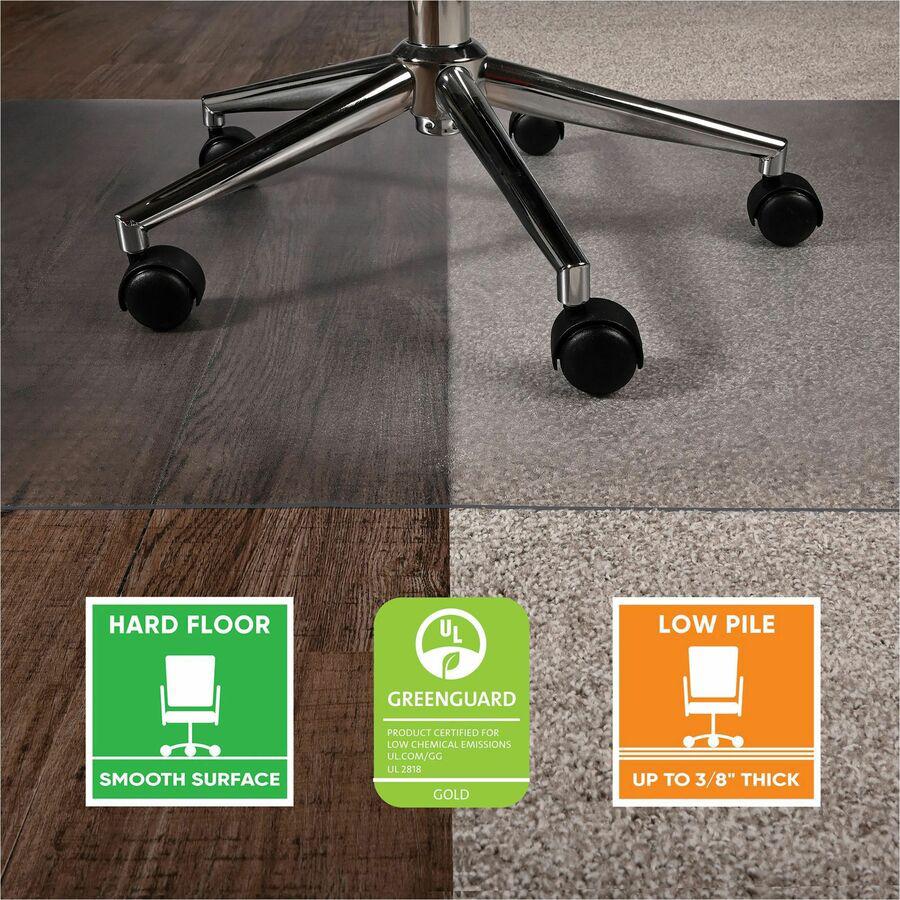 Deflecto SuperGrip Multi-surface Chair Mat - Hard Floor, Carpet - 48" Length x 36" Width x 0.370" Thickness - Vinyl - Clear - 1Each. Picture 10