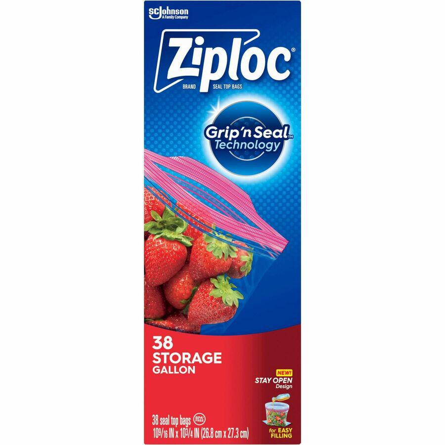 Ziploc&reg; Stand-Up Storage Bags - 1 gal Capacity - Blue - 38/Box - Kitchen, Storage. Picture 11