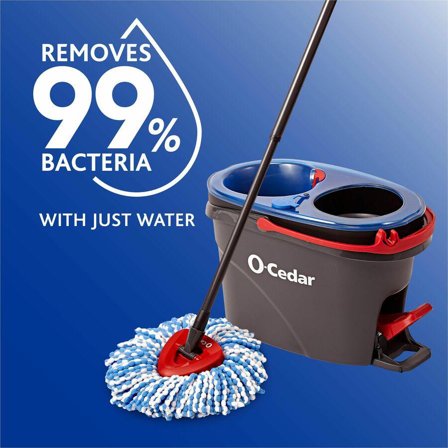 O-Cedar EasyWring RinseClean Spin Mop - MicroFiber Head - Washable, Reusable, Machine Washable, Refillable, Telescopic Handle - 1 Each - Multi. Picture 14