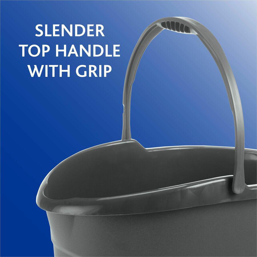 O-Cedar Easy Pour Bucket - 3 gal - Splash Resistant, Durable, Handle - Plastic - Gray - 1 Each. Picture 8