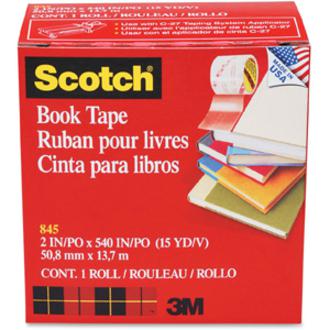 Scotch Book Tape - 15 yd Length x 2" Width - 3" Core - Acrylic - Crack Resistant - For Repairing, Reinforcing, Covering, Protecting - 1 / Roll - Clear. Picture 3