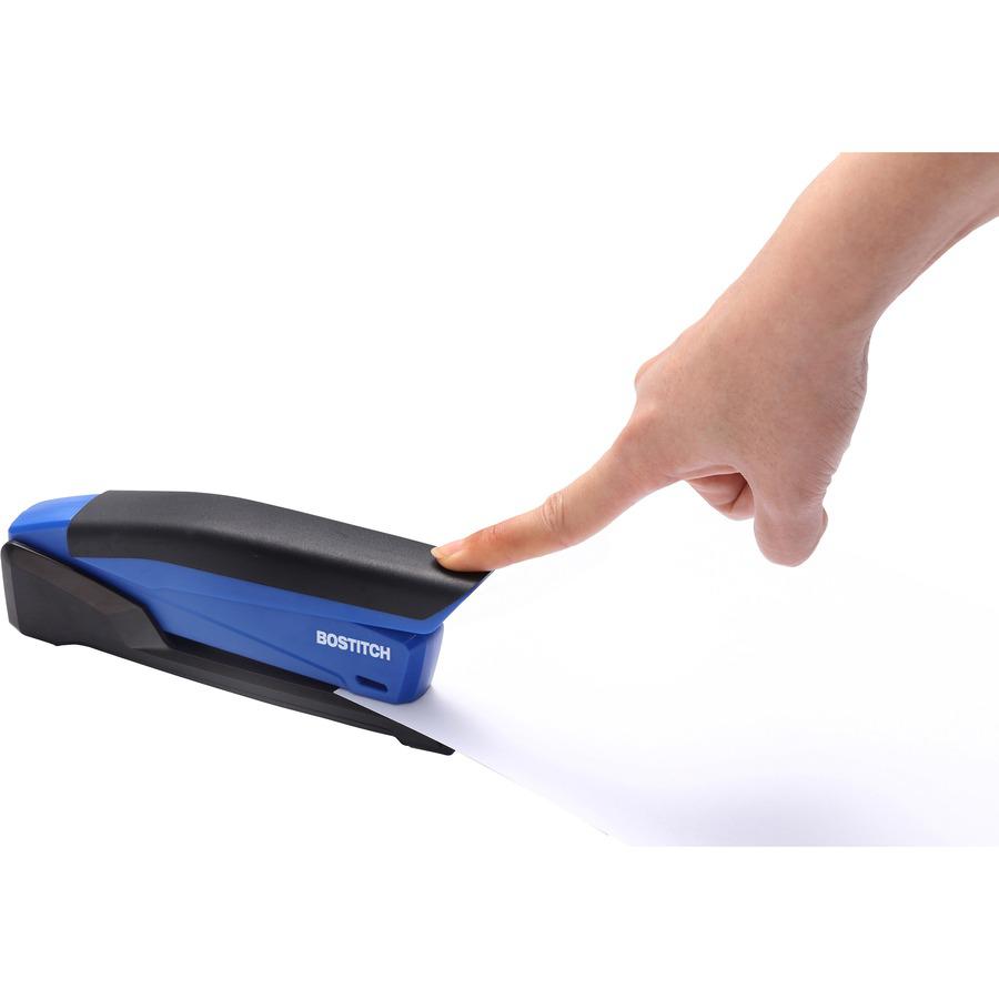 Bostitch InPower Spring-Powered Antimicrobial Desktop Stapler - 20 Sheets Capacity - 210 Staple Capacity - Full Strip - 1 Each - Blue. Picture 8