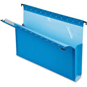 Pendaflex SureHook Letter Recycled Hanging Folder - 8 1/2" x 11" - 2" Expansion - Blue - 10% Recycled - 25 / Box. Picture 2