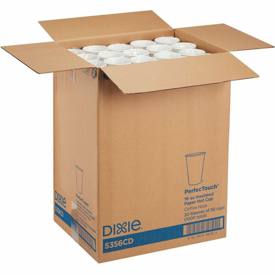 Dixie PerfecTouch Insulated Paper Hot Coffee Cups by GP Pro - 16 fl oz - 50 / Pack - Polystyrene - Hot Drink. Picture 4