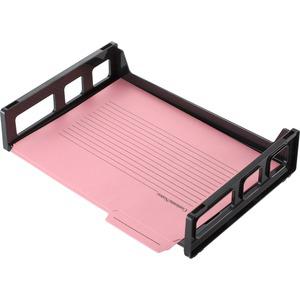 Officemate Black Side-Loading Desk Trays - 2.8" Height x 13.2" Width x 9" Depth - Desktop - Stackable, Durable, Non-stick, Portable, Carrying Handle - 1 Each. Picture 6