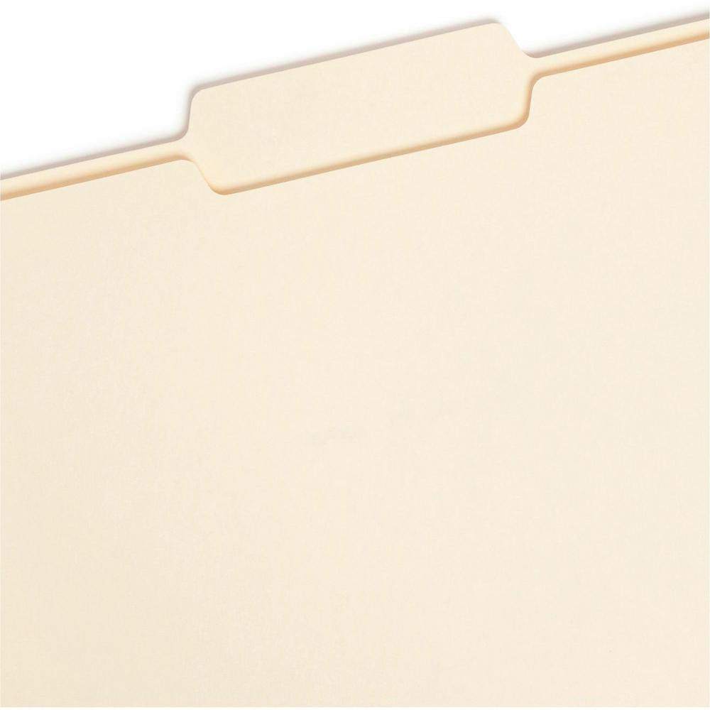 Smead 1/3 Tab Cut Letter Recycled Top Tab File Folder - 8 1/2" x 11" - 3/4" Expansion - Top Tab Location - Center Tab Position - Manila - Manila - 10% Recycled - 100 / Box. Picture 5