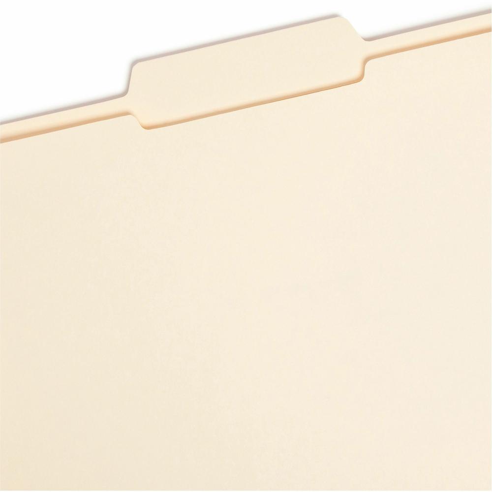 Smead 1/3 Tab Cut Letter Recycled Top Tab File Folder - 8 1/2" x 11" - 3/4" Expansion - Top Tab Location - Center Tab Position - Manila - 10% Recycled - 100 / Box. Picture 7