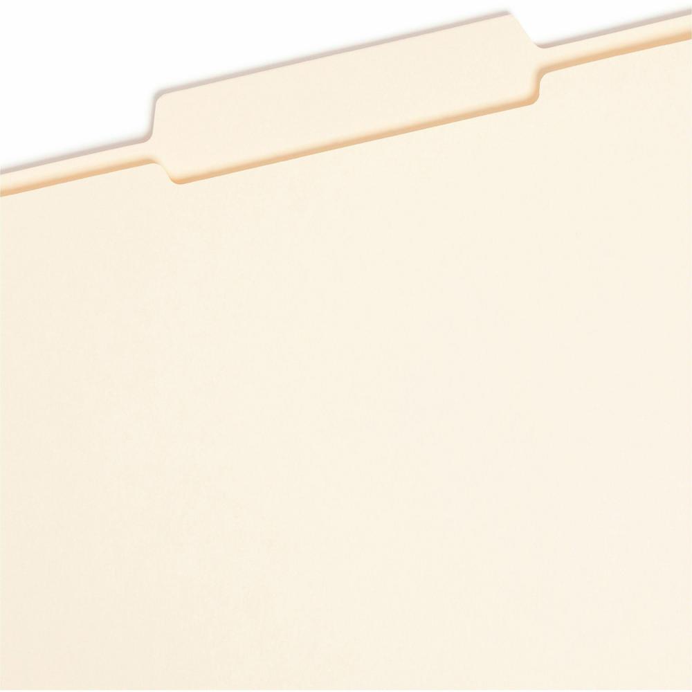 Smead 2/5 Tab Cut Letter Recycled Top Tab File Folder - 8 1/2" x 11" - 3/4" Expansion - Top Tab Location - Right of Center Tab Position - Manila - Manila - 10% Recycled - 100 / Box. Picture 5