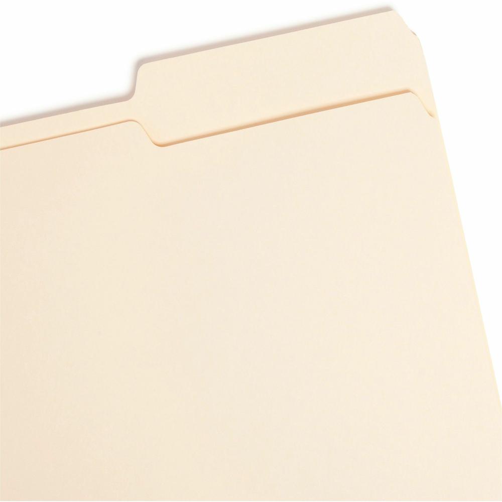 Smead 2/5 Tab Cut Letter Recycled Top Tab File Folder - 8 1/2" x 11" - 3/4" Expansion - Top Tab Location - Right Tab Position - Manila - 10% Recycled - 100 / Box. Picture 5