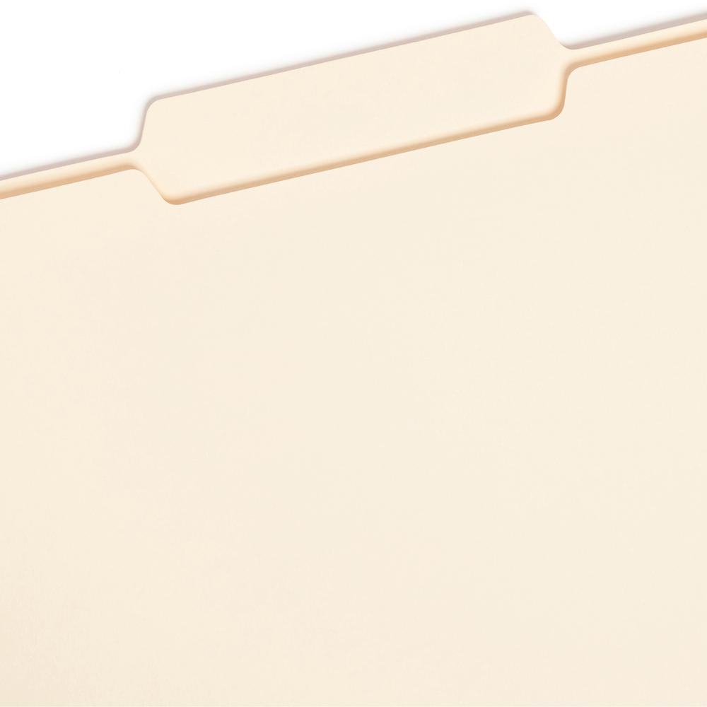 Smead 1/3 Tab Cut Legal Recycled Top Tab File Folder - 8 1/2" x 14" - 3/4" Expansion - Top Tab Location - Second Tab Position - Manila - Manila - 10% Recycled - 100 / Box. Picture 5