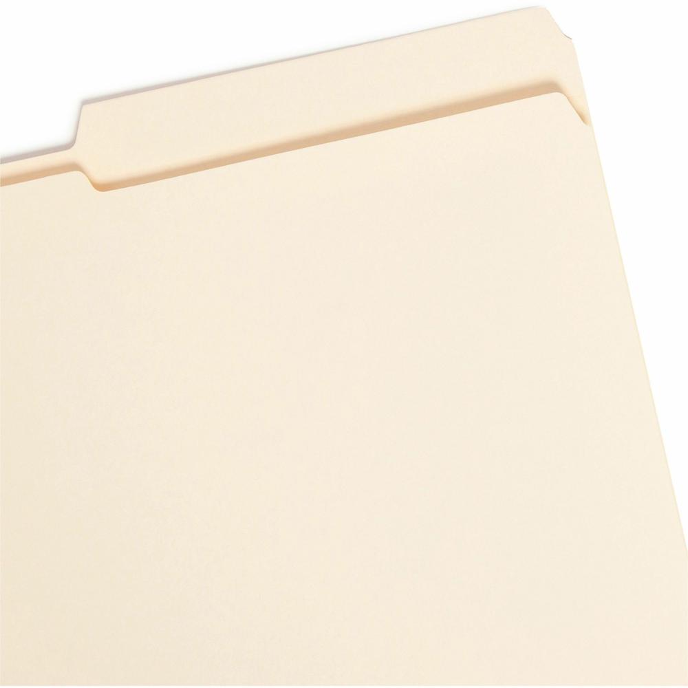 Smead 2/5 Tab Cut Legal Recycled Top Tab File Folder - 8 1/2" x 14" - 3/4" Expansion - Top Tab Location - Right Tab Position - Manila - Manila - 10% Recycled - 100 / Box. Picture 7