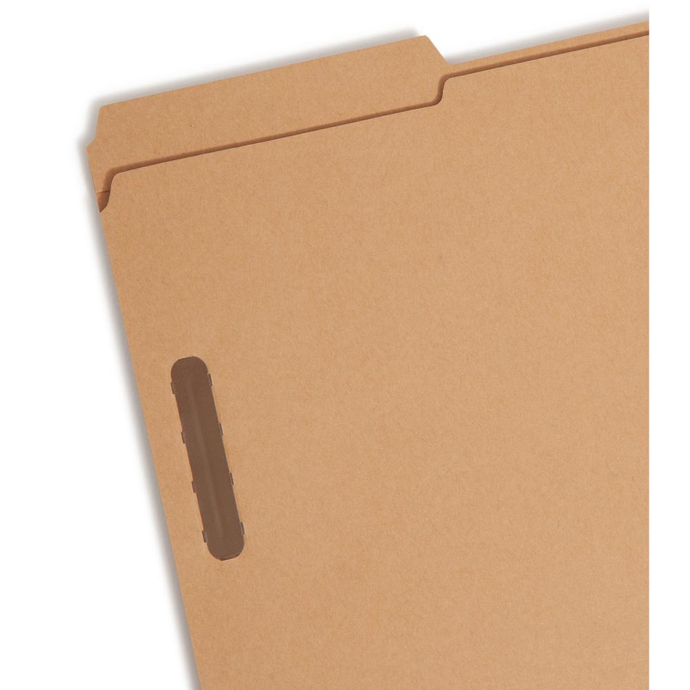 Smead 1/3 Tab Cut Legal Recycled Fastener Folder - 8 1/2" x 14" - 3/4" Expansion - 2 x 2K Fastener(s) - 2" Fastener Capacity for Folder - Top Tab Location - Assorted Position Tab Position - Kraft - Kr. Picture 7