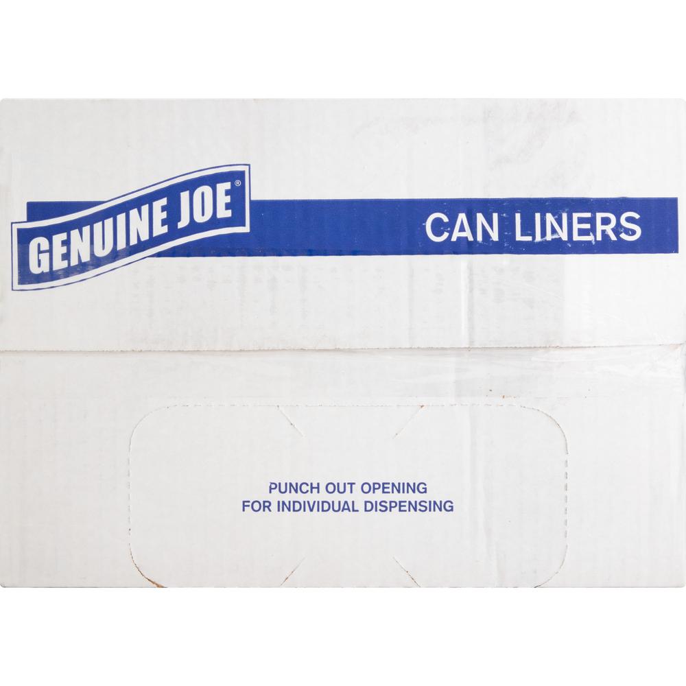 Genuine Joe Clear Trash Can Liners - Small Size - 10 gal - 24" Width x 23" Length x 0.60 mil (15 Micron) Thickness - Low Density - Clear - 500/Carton. Picture 6