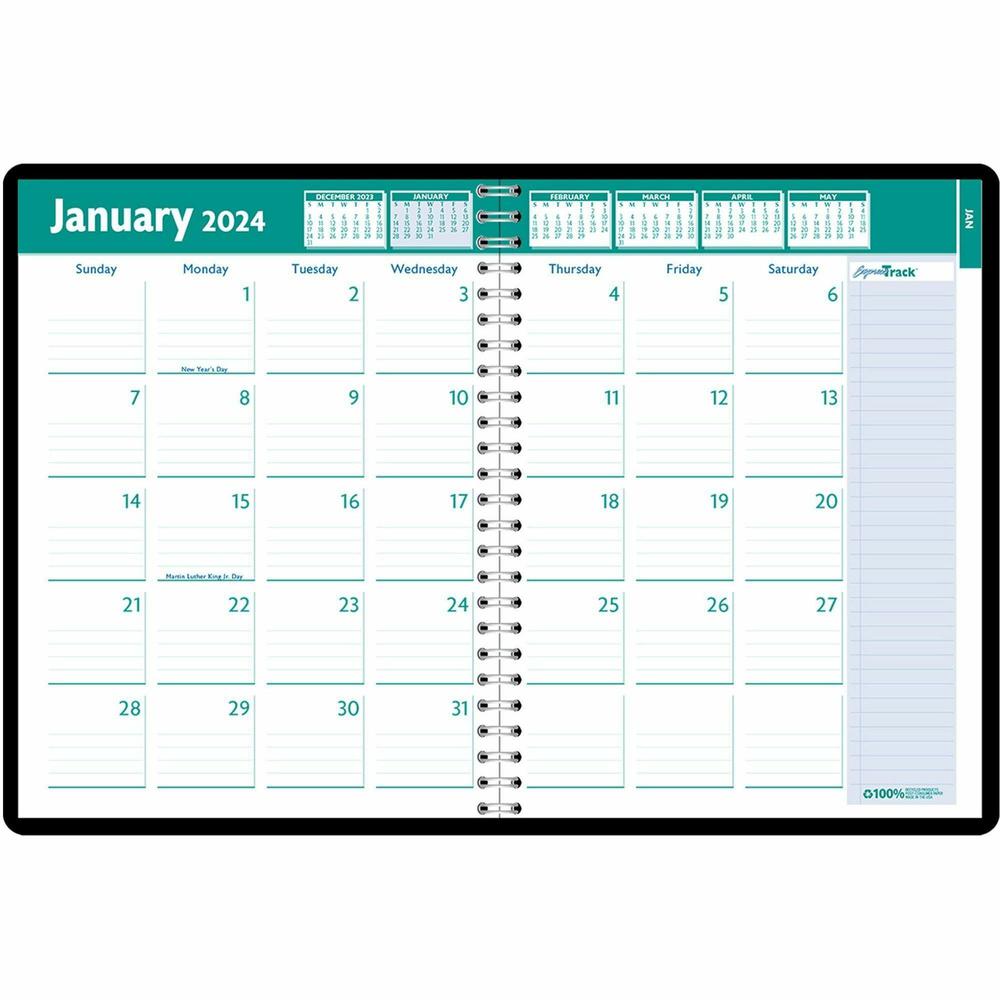 House of Doolittle Express Track Weekly/Monthly Calendar Planner - Julian Dates - Weekly, Monthly - 13 Month - January 2024 - January 2025 - 8:00 AM to 5:00 PM - Hourly - 1 Week, 1 Month Double Page L. Picture 3