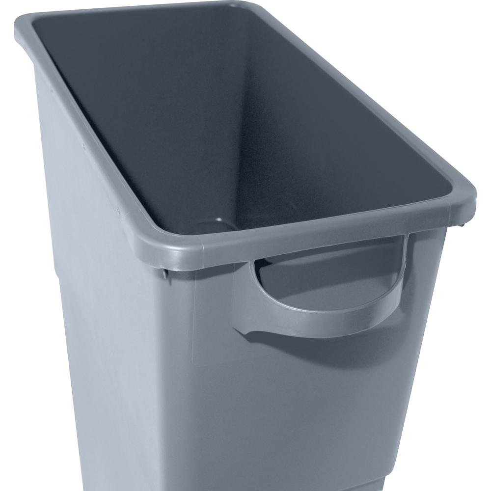 Genuine Joe 23-gallon Space-Saving Waste Container - 23 gal Capacity - Rectangular - Handle - 30" Height x 20" Width x 11" Depth - Gray - 1 Each. Picture 9