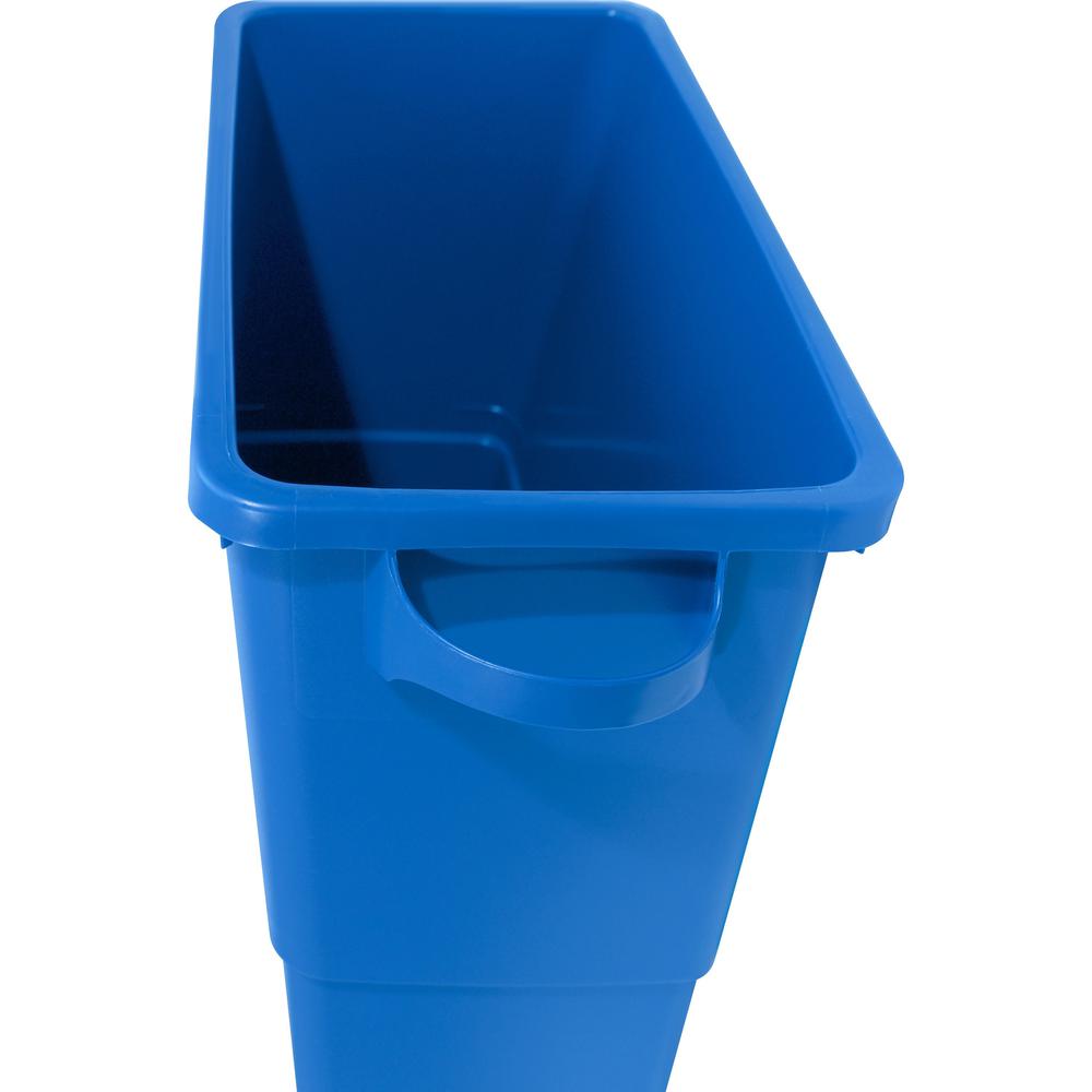 Genuine Joe 23 Gallon Recycling Container - 23 gal Capacity - Rectangular - 30" Height x 22.5" Width x 11" Depth - Blue, White - 1 Each. Picture 2