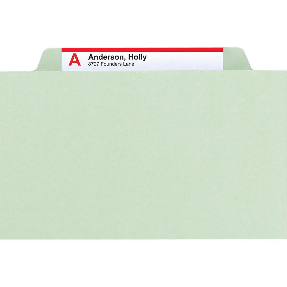 Smead 2/5 Tab Cut Letter Recycled Classification Folder - 8 1/2" x 11" - 2" Expansion - 6 x 2K Fastener(s) - 1" Fastener Capacity, 2" Fastener Capacity - Top Tab Location - Right of Center Tab Positio. Picture 7