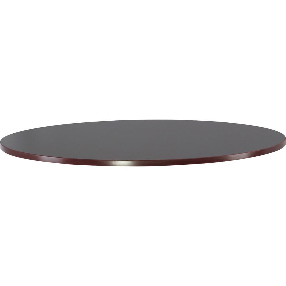 Lorell Essentials Round Conference Table Base - 24" x 24" x 29" - Material: Wood - Finish: Laminate, Mahogany - Leveling Glide. Picture 4