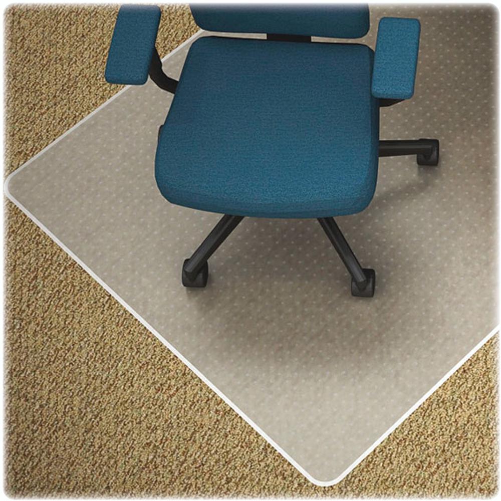 Lorell Standard Lip Low-pile Chairmat - Carpeted Floor - 48" Length x 36" Width x 0.112" Thickness - Lip Size 10" Length x 19" Width - Vinyl - Clear - 1Each. Picture 9