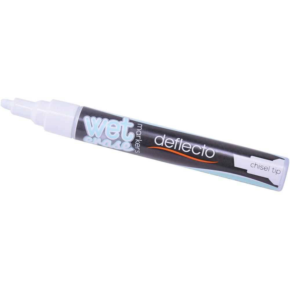 Deflecto Wet Erase Markers - Fine, Bold Marker Point - Chisel Marker Point Style - White - 4 / Pack. Picture 8