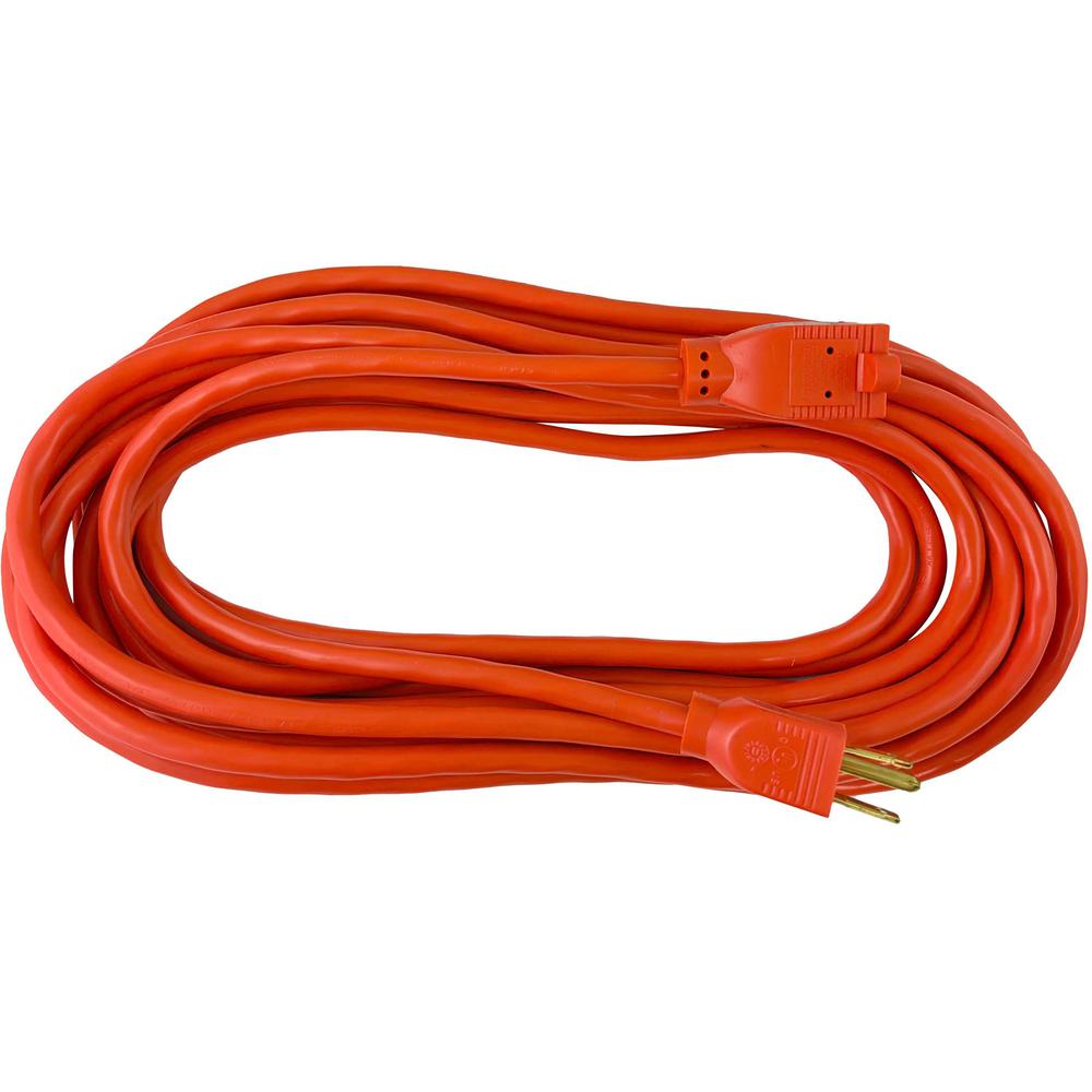 Compucessory Heavy-duty Indoor/Outdoor Extension Cord - 16 Gauge - 125 V AC / 13 A - Orange - 25 ft Cord Length - 1. Picture 5