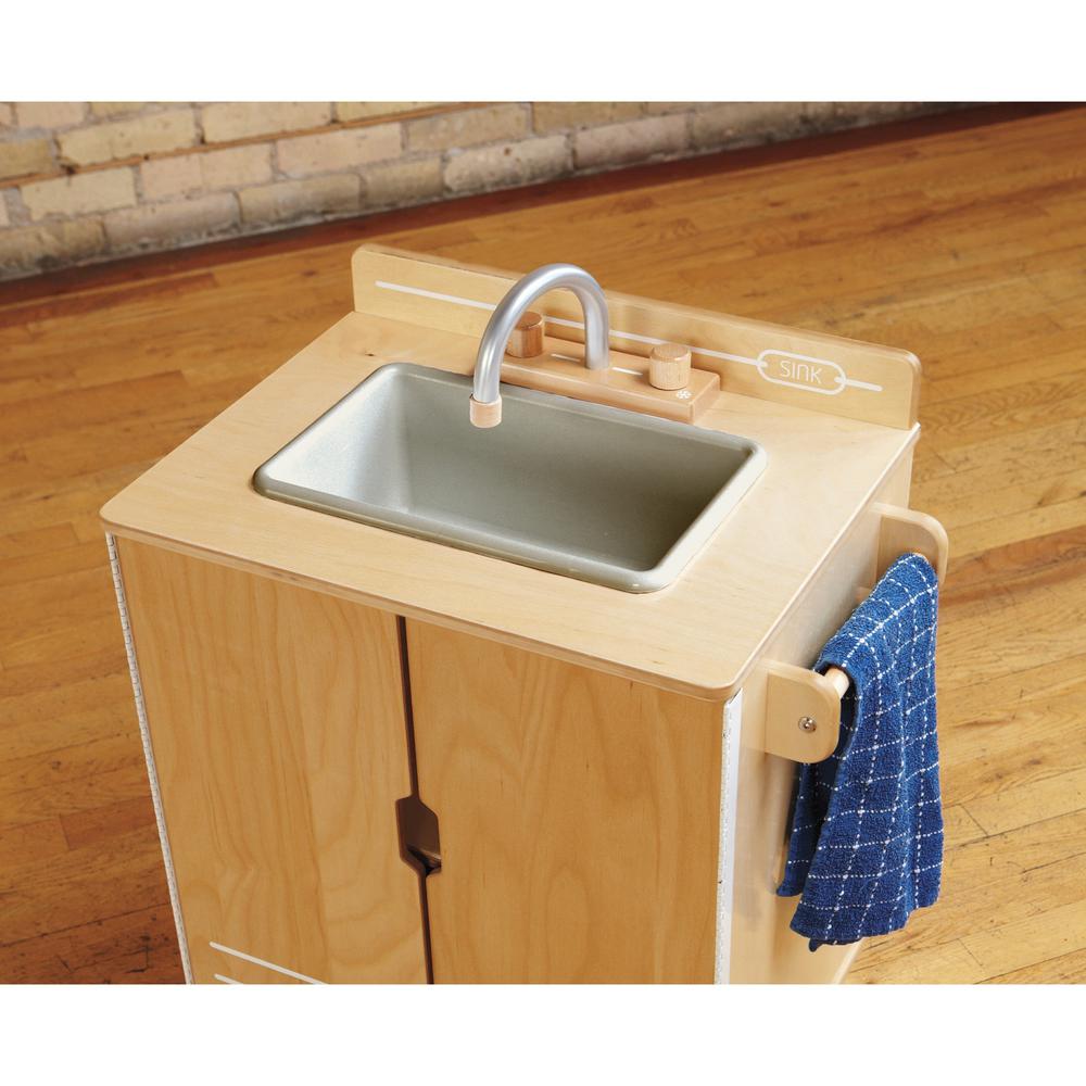 Jonti-Craft - TrueModern Play Kitchen Sink - 1 Each - Baltic - Anodized Aluminum. Picture 6