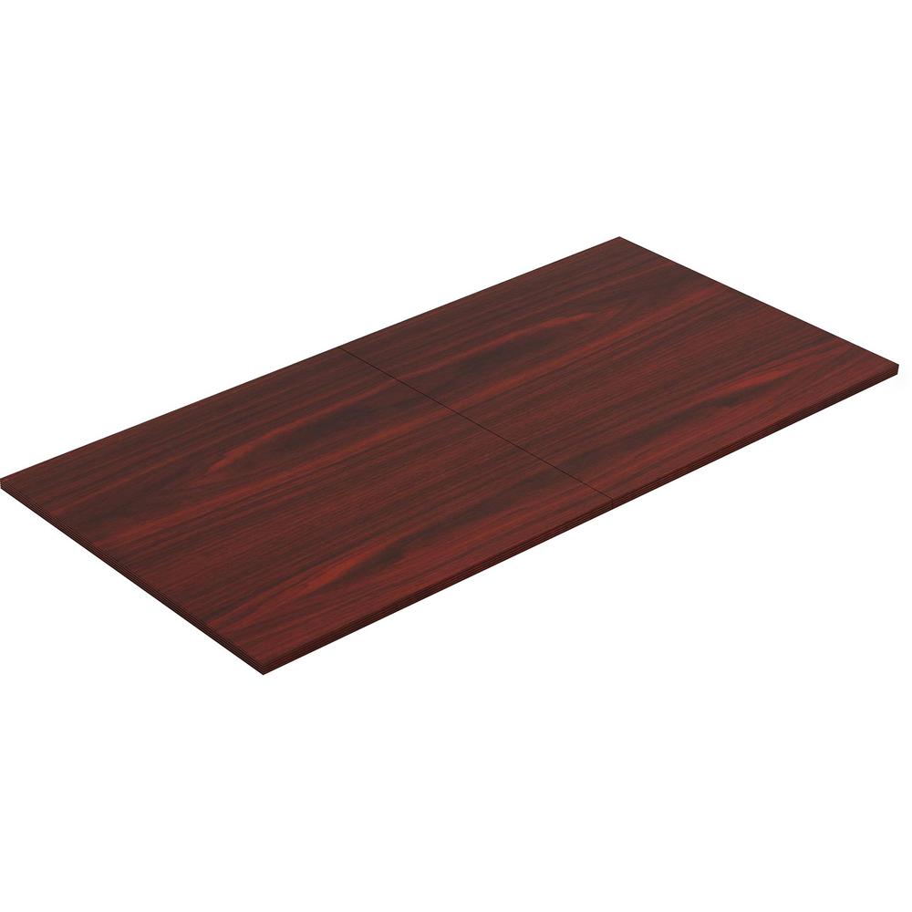 Lorell Chateau Series Mahogany 8' Rectangular Tabletop - 94.5" x 47.3" x 1.4" - Reeded Edge - Material: P2 Particleboard - Finish: Mahogany Laminate. Picture 2