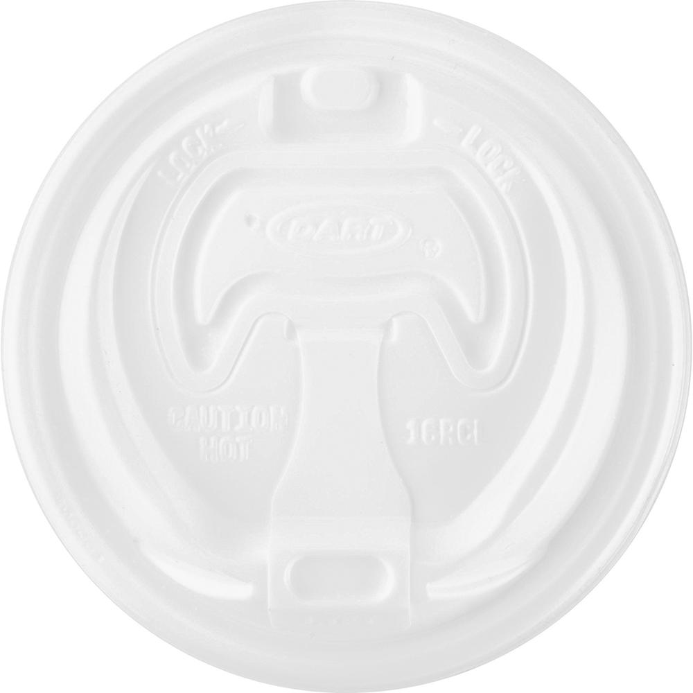 Dart Reclosable Hot Beverage Cup Lid - 100 Lids/Pack - 1000 / Carton - White. Picture 5