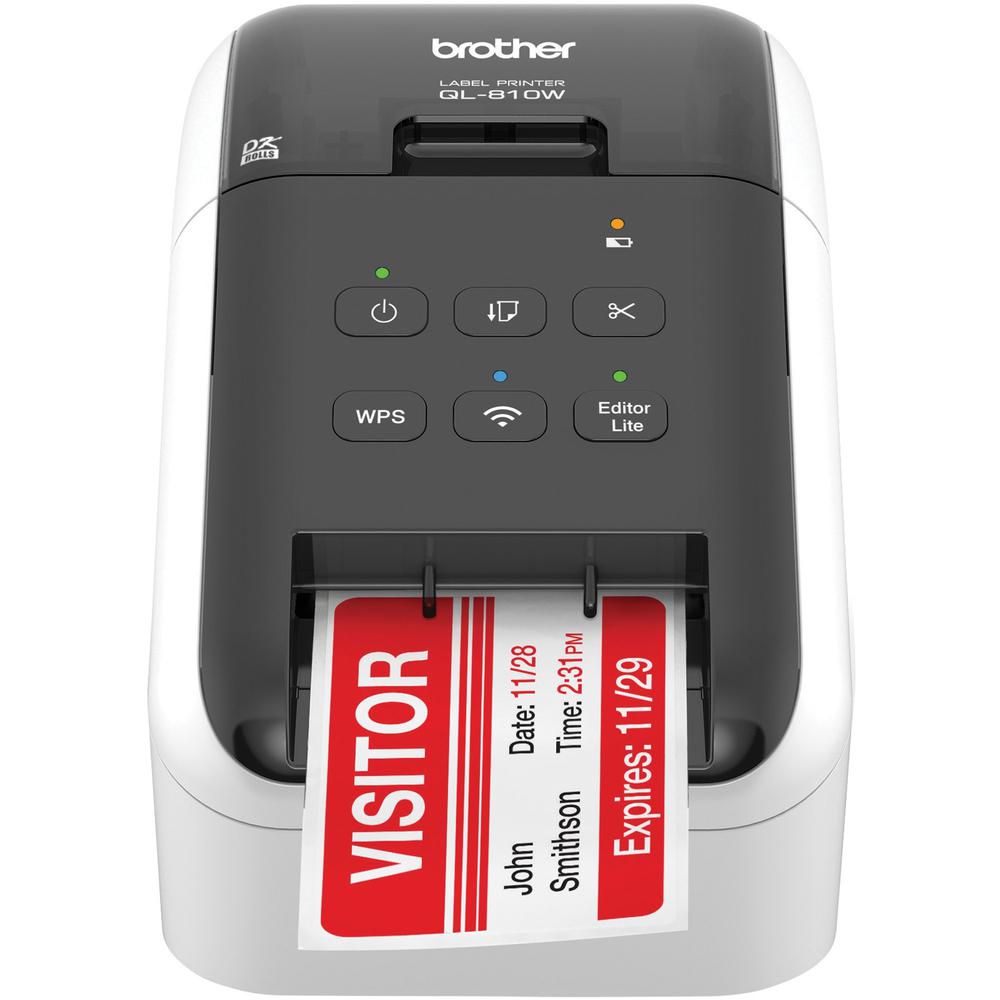 Brother QL-810W Wireless Label Printer - Direct Thermal - Monochrome - Prints amazing Black/Red labels using DK-2251. Print labels wirelessly using AirPrint or Brother iPrint&Label app. Ultra-fast, pr. Picture 2