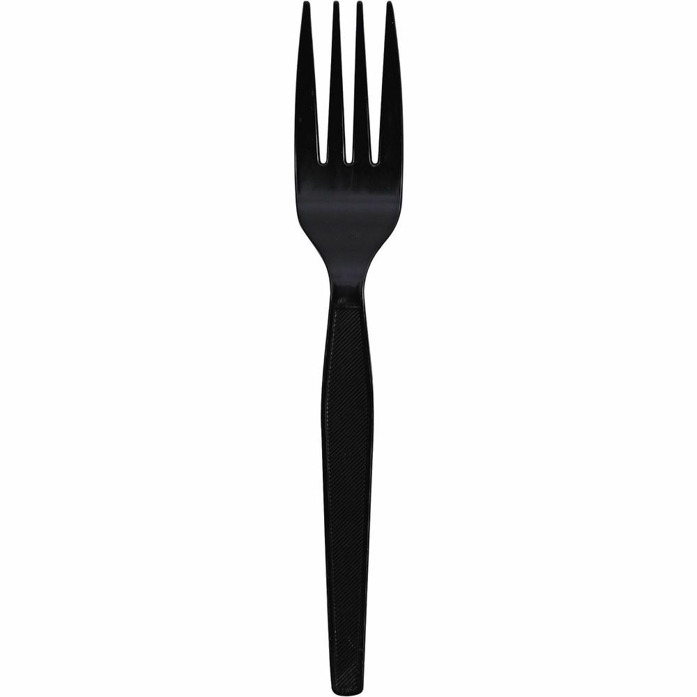 Genuine Joe Heavyweight Fork - 1 Piece(s) - 1000/Carton - Fork - 1 x Fork - Disposable - Textured - Black. Picture 5