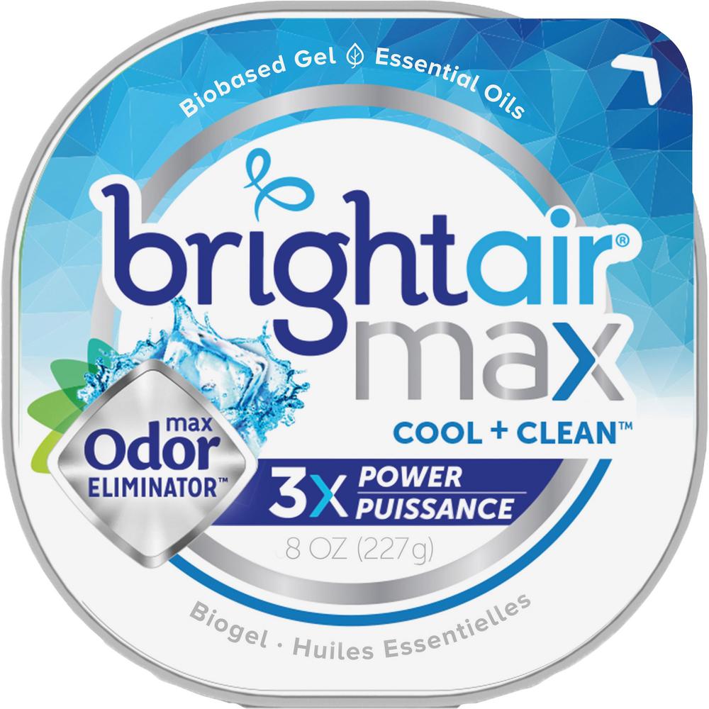Bright Air Max Scented Gel Odor Eliminator - Gel - 8 oz - Cool Clean - 1 Each - Odor Neutralizer, Phthalate-free, Paraben-free, BHT Free, Bio-based, Formaldehyde-free, NPE-free. Picture 5