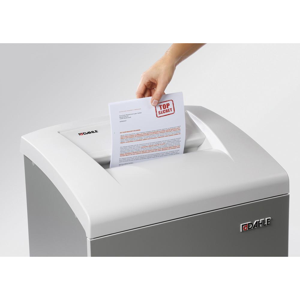 Dahle 50114 Small Office Shredder - Cross Cut - 12 Per Pass - for shredding Staples, Paper Clip, Credit Card, CD - 0.125" x 1.563" Shred Size - P-4 - 22 ft/min - 9.50" Throat - 10 Minute Run Time - 10. Picture 16