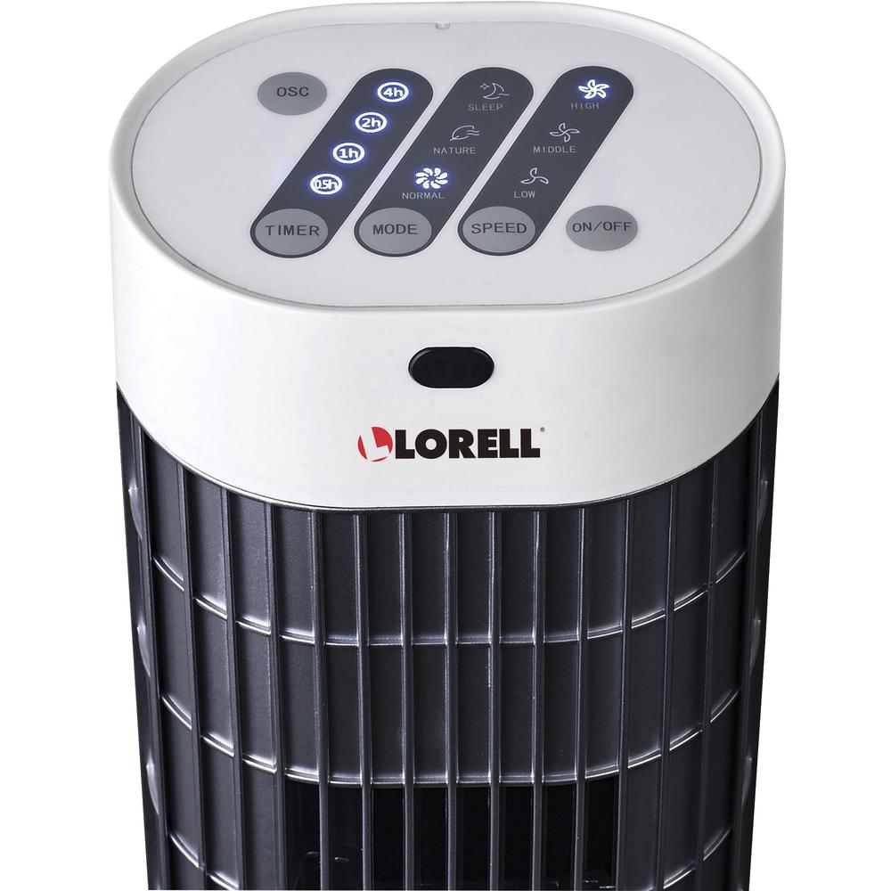 Lorell Tower Fan - 30" Diameter - 3 Speed - Sleep Mode, Breeze Mode, Oscillating, Timer - 30.2" Height x 9.5" Width x 9.5" Depth - Plastic - Black, Silver. Picture 4