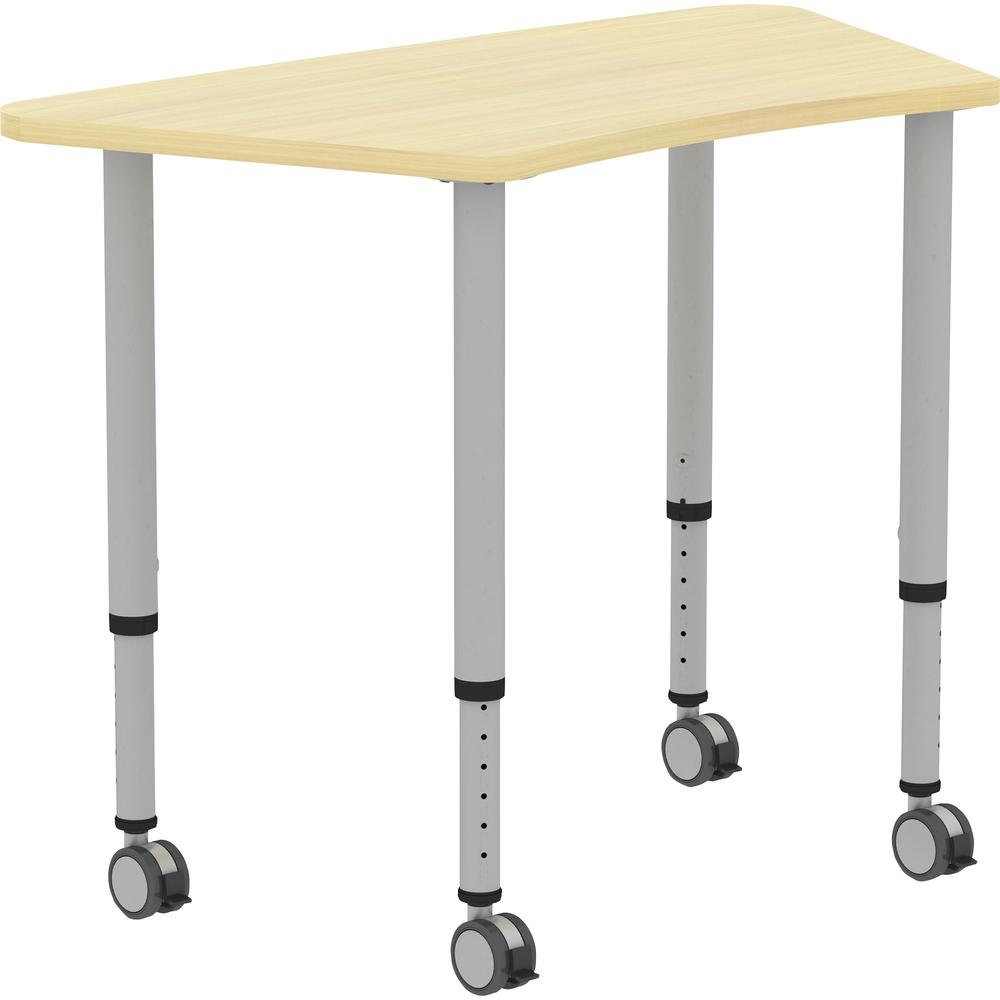 Lorell Attune Height-adjustable Multipurpose Curved Table - Trapezoid Top - Adjustable Height - 26.62" to 33.62" Adjustment x 60" Table Top Width x 23.62" Table Top Depth - 33.62" Height - Assembly Re. Picture 10