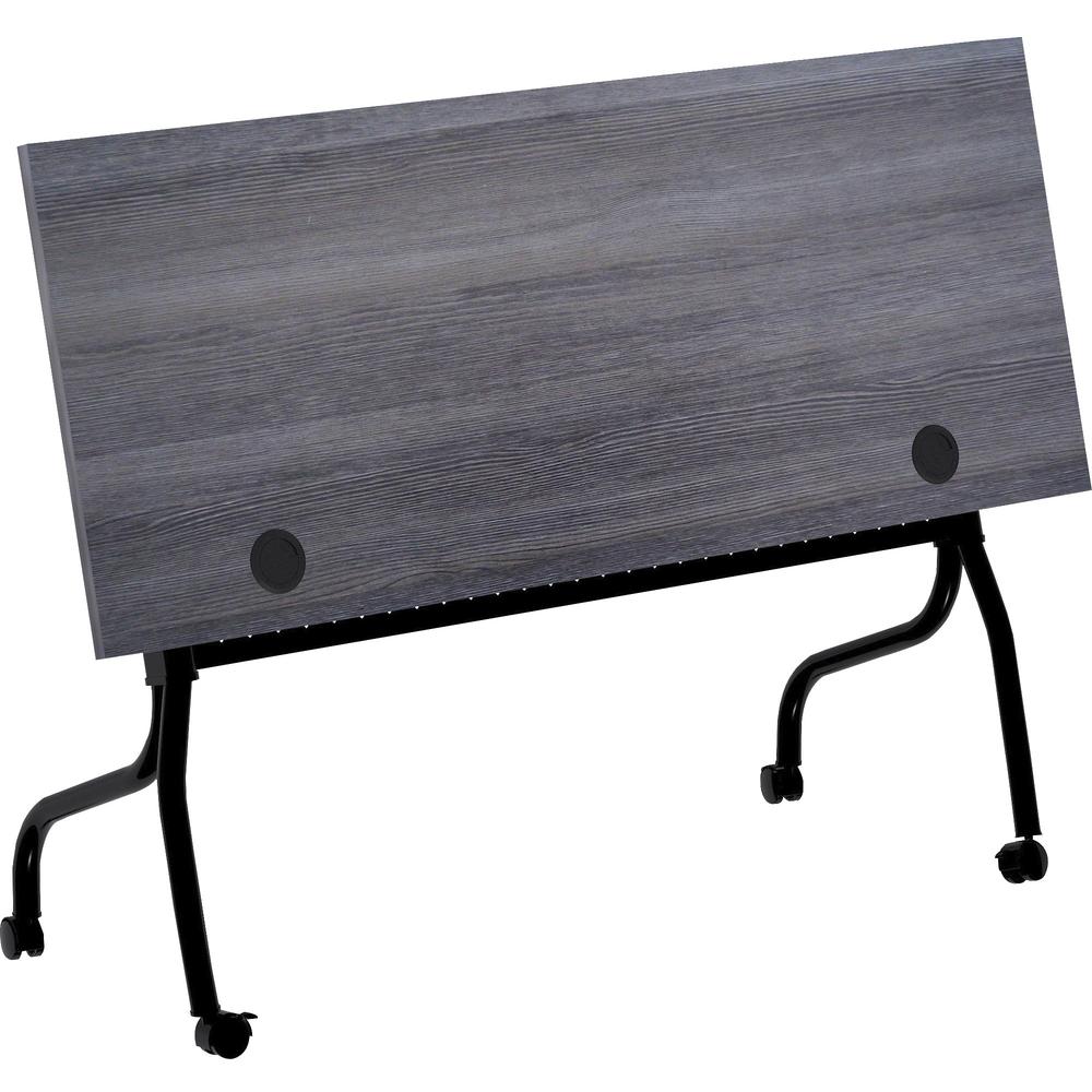 Lorell Flip Top Training Table - Charcoal Rectangle, Melamine Top - Black Four Leg Base - 4 Legs x 60" Table Top Width x 23.60" Table Top Depth - 29.50" Height - Melamine - 1 Each. Picture 10