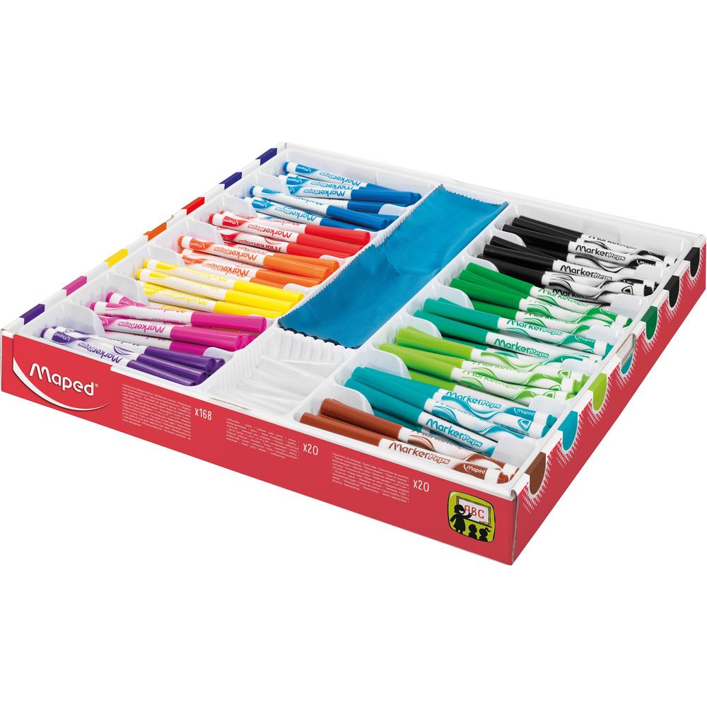 Helix Whiteboard Markers - Fine Marker Point - 1.4986 mm Marker Point Size - Bullet Marker Point Style - Assorted - 168 / Box. Picture 3