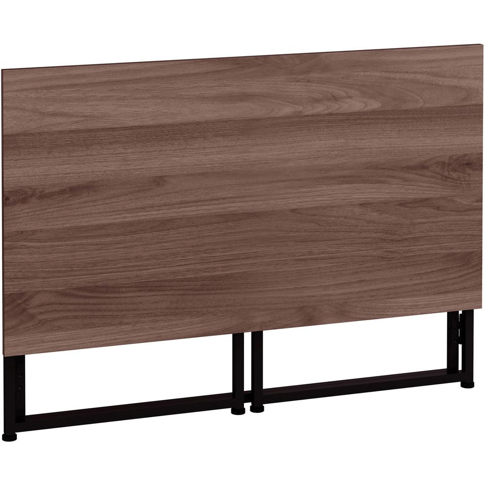 Lorell Folding Desk - For - Table TopWalnut Laminate Rectangle Top - Black Base x 43.30" Table Top Width x 23.62" Table Top Depth - 30" Height - Assembly Required - Brown - 1 Each. Picture 5