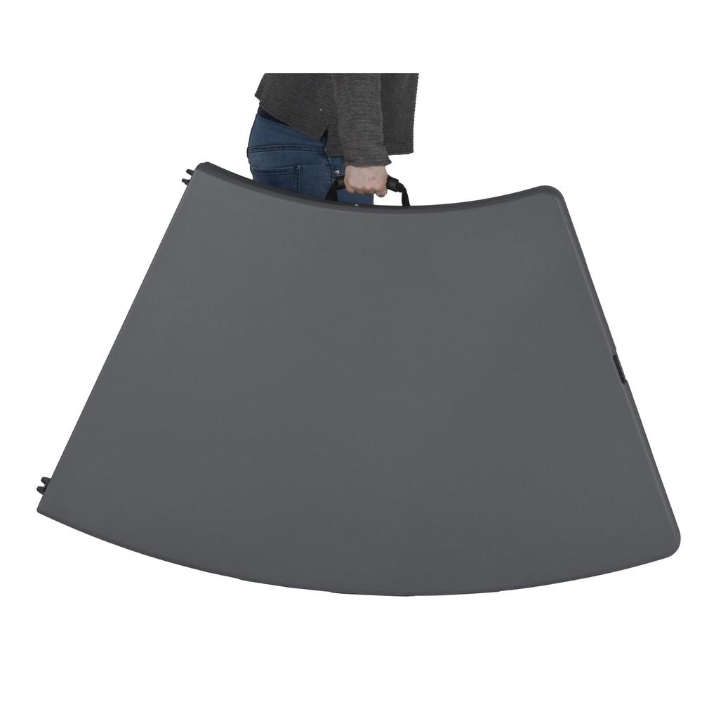 Dorel Zown Moon Commercial Blow Mold Folding Table - 5 Legs - 600 lb Capacity x 30" Table Top Width x 92.60" Table Top Depth - 29.25" Height - Gray - High-density Polyethylene (HDPE) - 1 Each. Picture 5