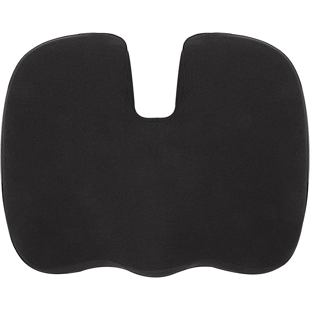 Lorell Butterfly-Shaped Seat Cushion - 17.50" x 15.50" - Fabric, Memory Foam, Silicone - Butterfly - Comfortable, Ergonomic Design, Durable, Machine Washable, Zippered, Anti-slip - Black - 1Each. Picture 8