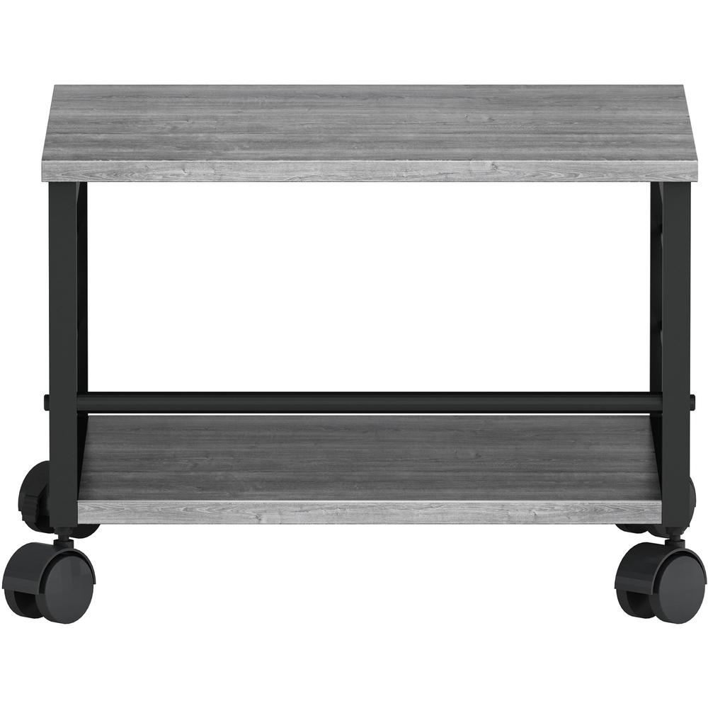 Lorell Underdesk Mobile Machine Stand - 150 lb Load Capacity - 13.2" Height x 18.7" Width x 15.7" Depth - Desk - Powder Coated - Metal, Laminate, Polyvinyl Chloride (PVC) - Charcoal, Black. Picture 6
